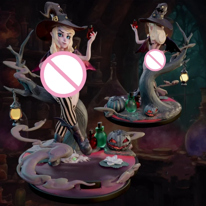 

Фигурка из смолы, масштаб 1/24, Хэллоуин, ведьма, сборная модель, комплект, диорамы в разобранном виде и неокрашенные статуэтки, игрушки