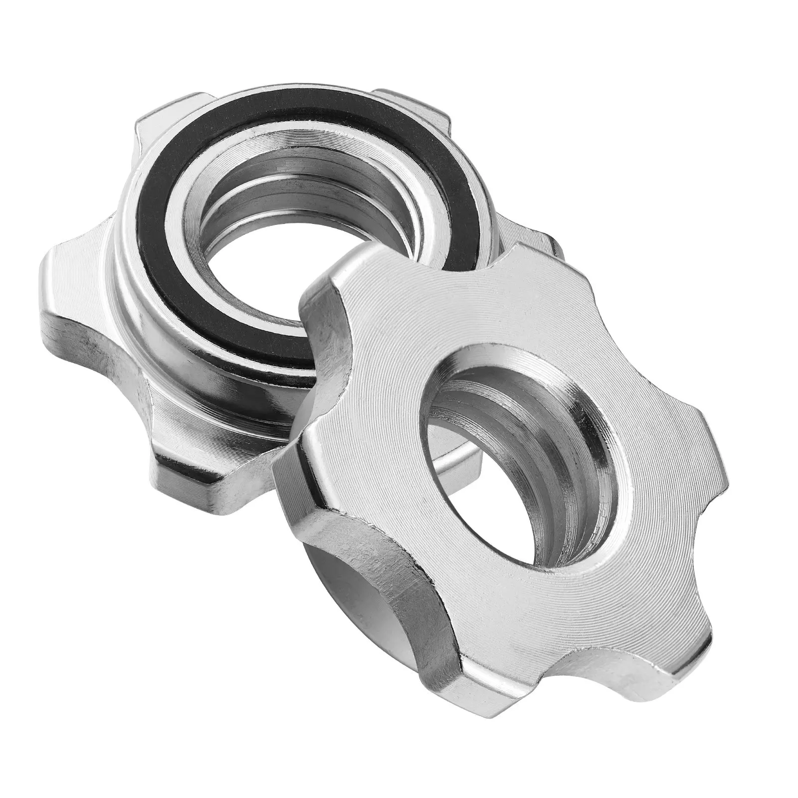 2Pcs Hex Nut Anti-Slip Double Lock 2.5cm Threaded Clamp Secure Screw for Barbell Dumbbell Weight Lifting Nut Barbell Collars