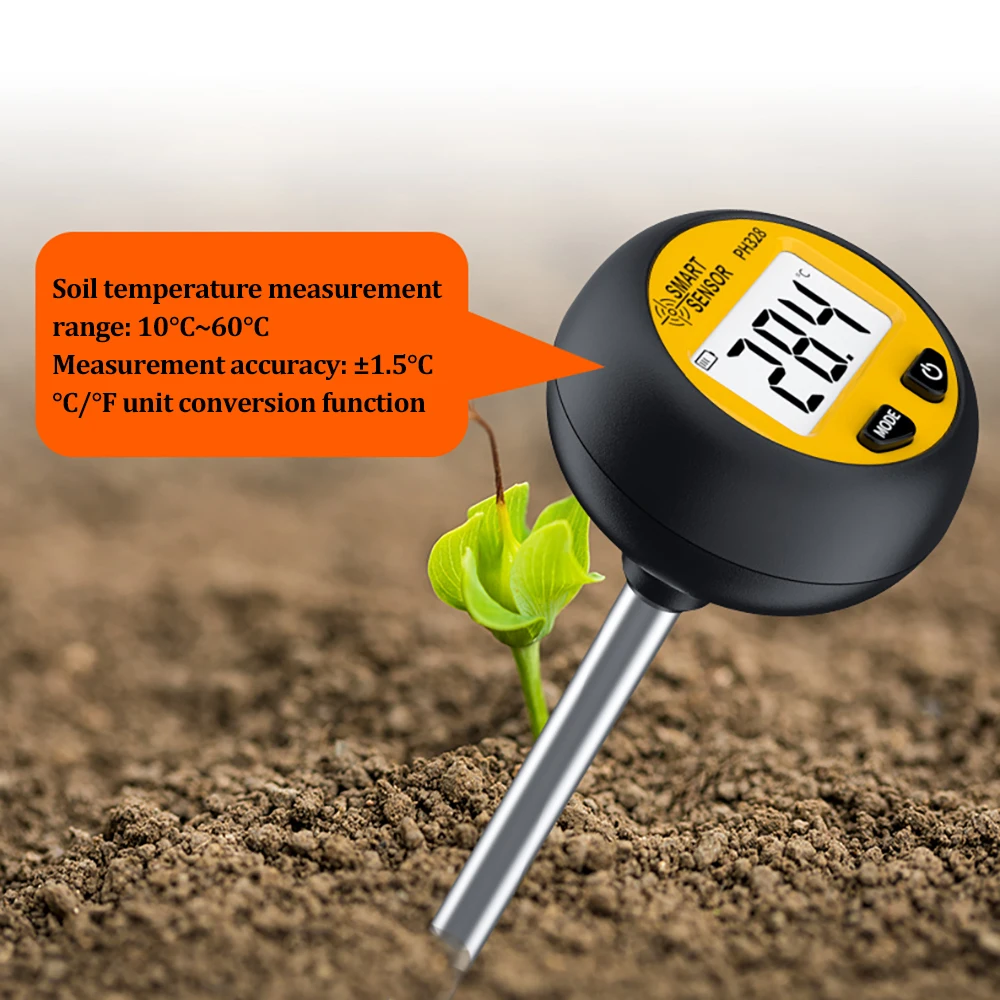 PH328 Digital Soil Tester 3 in1 PH/ Moisture/ Temperature Measurement Portable Soil Soil Acidity Tester Meter Backlight