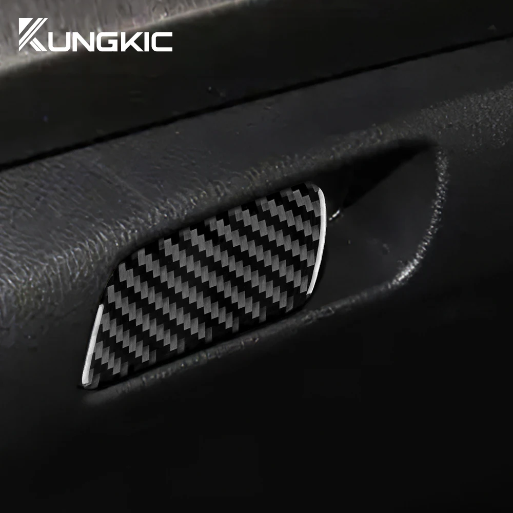 Real Soft Carbon Fiber Sticker For Honda Accord 2013 2014 2015 2016 2017 LHD Car Glover Box Switch Button Frame Accessories