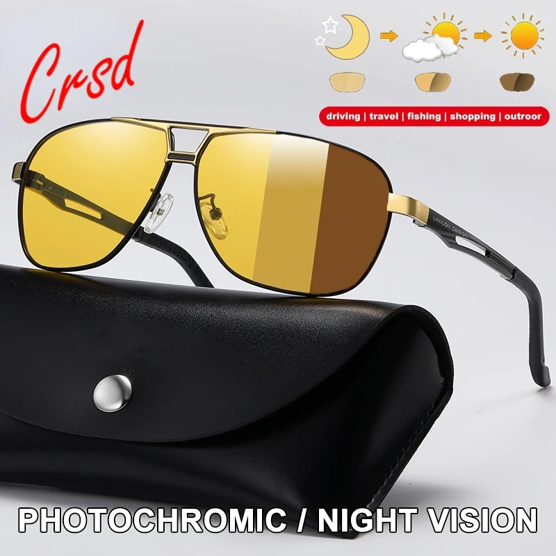 

CRSD Polarized Photochromic Sunglasses Color-changing Glasses Anti-ultraviolet Glasses For Outdoor Night Vision Driving Glasses