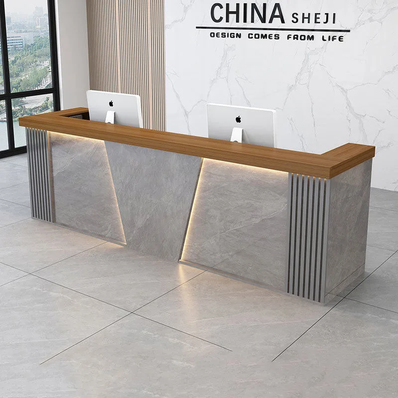 Customized Glamour Desk Table Trendy Luxury Classic Versatile Reception Desk Unique Design Kassen Theke Office Furniture