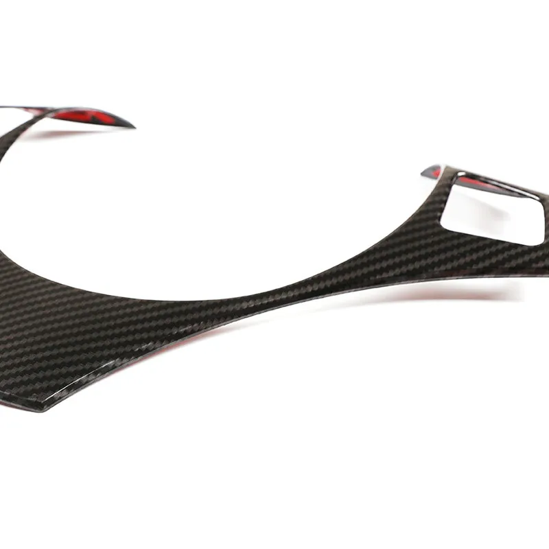 سيارة الكربون الملمس عجلة القيادة لوحة التبديل زر غطاء إطاري الكسوة لسيارات BMW 1 3 سلسلة E82 E87 04-11 E90 E92 E93 05-12 X1 E84 #3