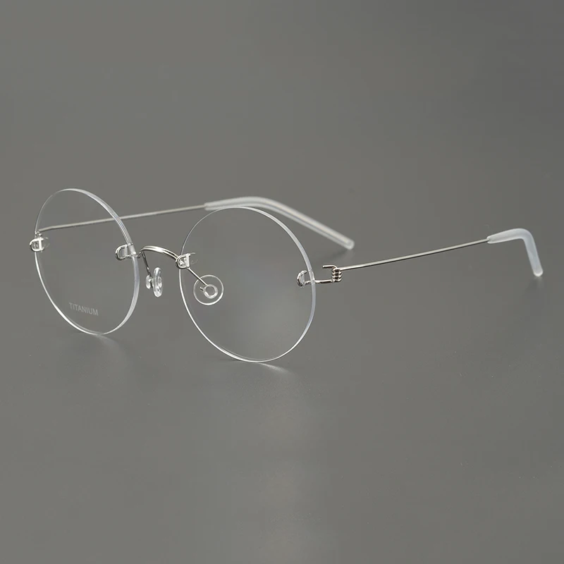 Denmark Brand Rimless Round Glasses Frame 356 Ultralight Men Screwless Titanium Eyeglasses Frames Spectacles Women Eyewear Gafas image 3