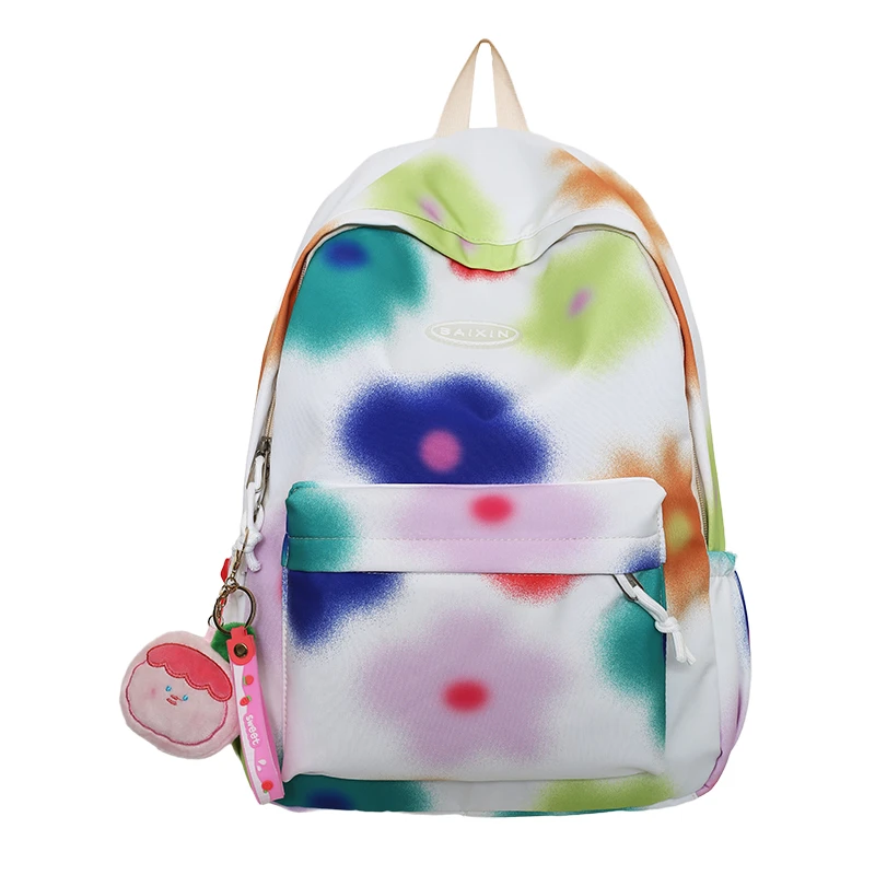 

Fresh Floral School Bags For Teenage Girls Large Capacity Backpacks For Women Sweet Pastoral Batik Style Leisure Or Travel Bags