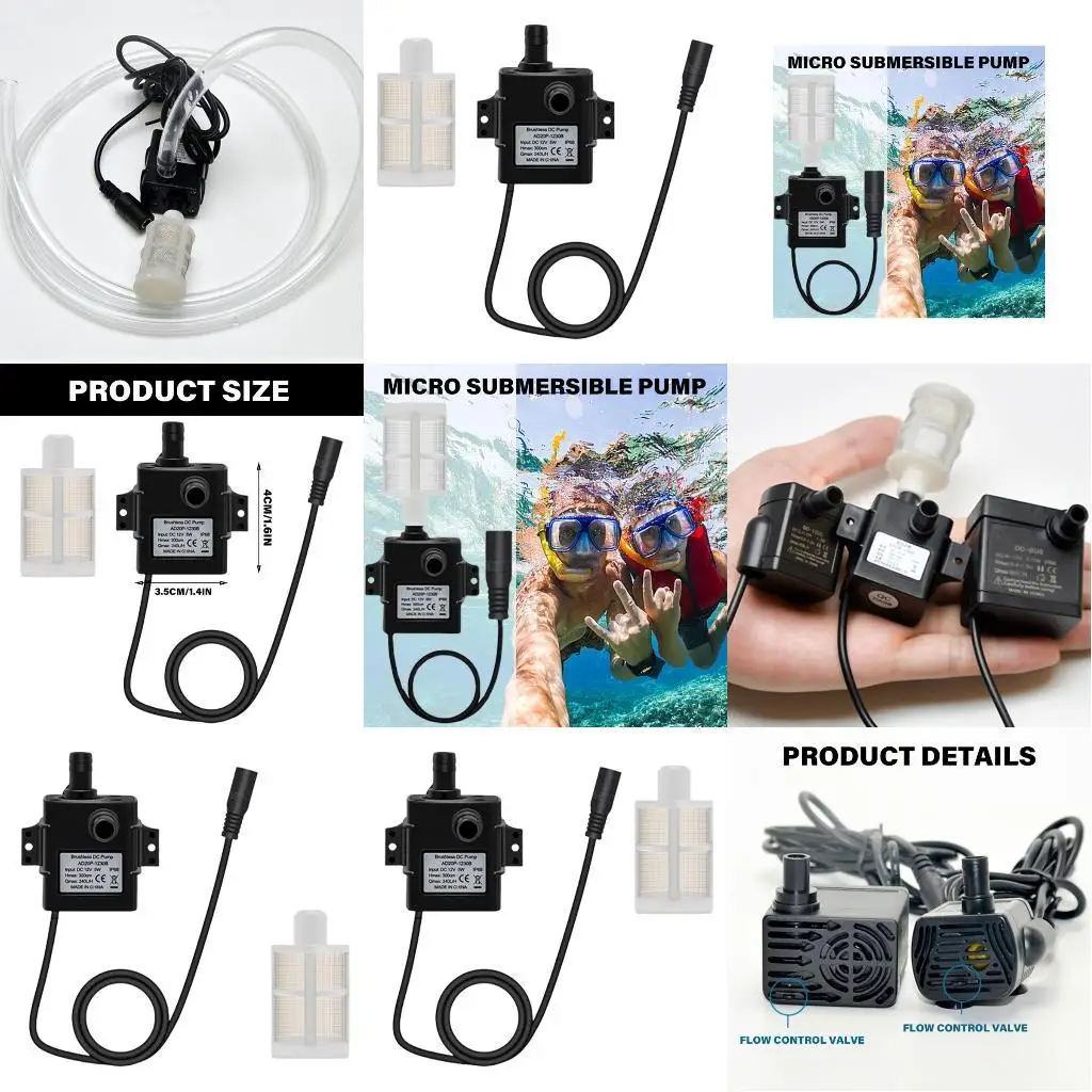 

R9UF Небольшой насос погружений с фильтром DC12V 240 л/ч водонепроницаемые безмолковые моторные насосы с низким уровнем шума