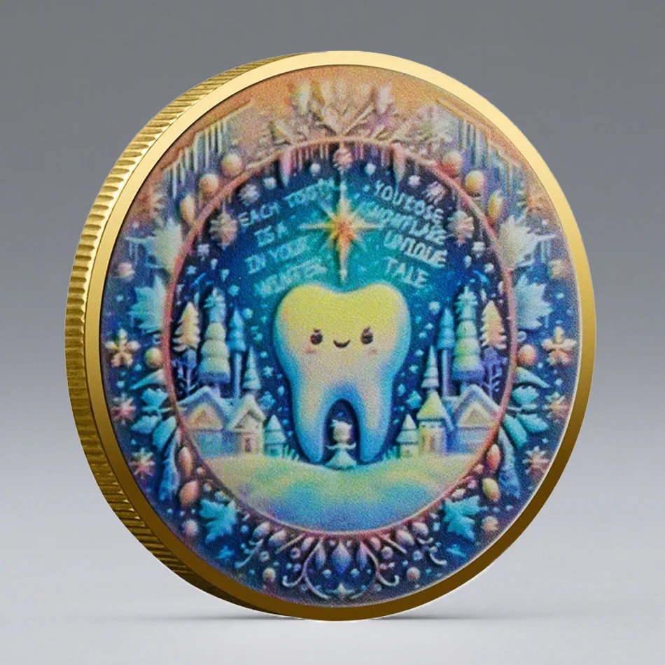 Tooth Fairy Gold Plated Commemorative Coin Teeth Change Commemorative Coin Lucky Gift