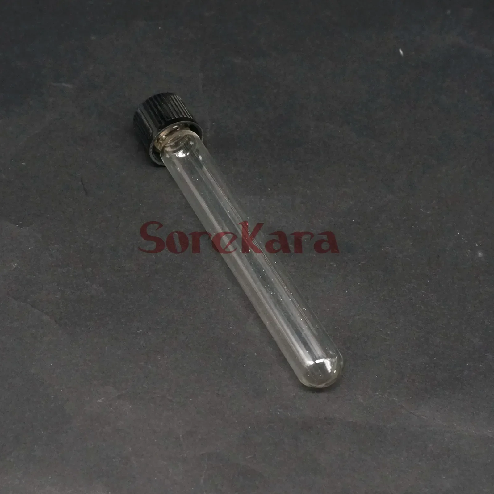 LOT 5 12x100mm Glass Test Tube Round bottom with Screw Cap for Chemistry Laboratory