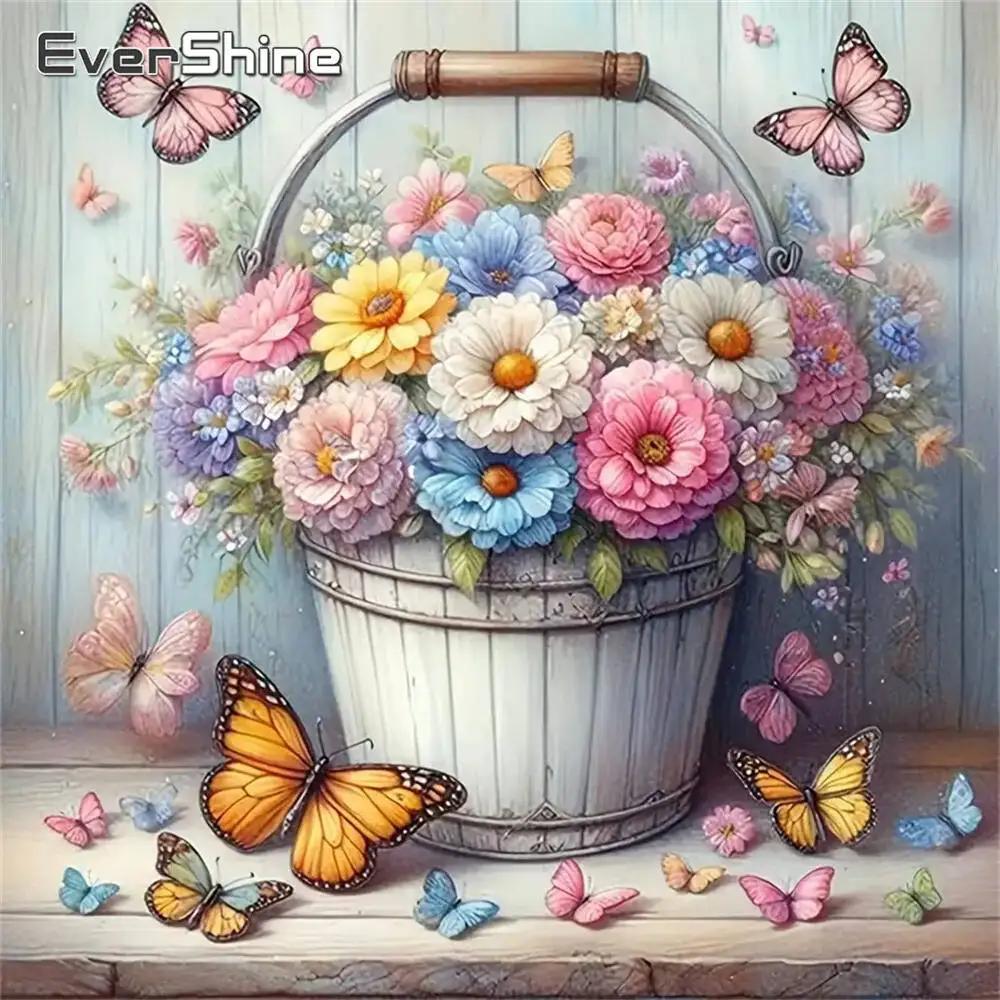 Evershine Diamant-Gemälde, Gänseblümchen, bunt, Acryl, Bastelbedarf, Diamant-Mosaik, DIY-Stickerei, Kindergeschenk