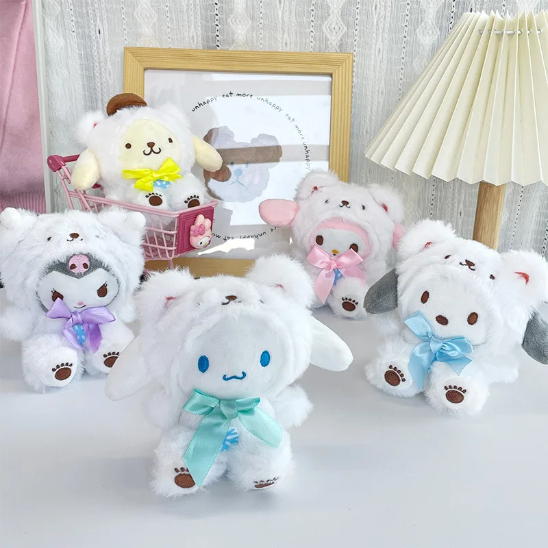 

Cosas de 1 € Cartoon Sanrio Cinnamoroll Plush Toy Keychain ツイステ ぬいぐるみ Cute Pompompurin Pochacco Llaveros Doll Bag Pendant Gift