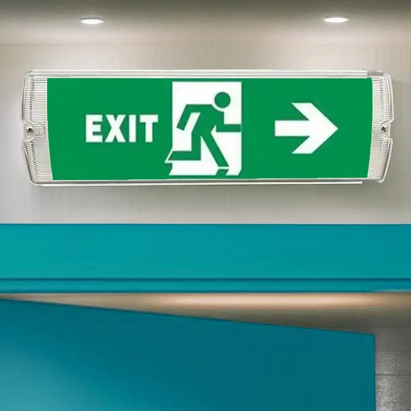 Lighted Exit Sign ป้ายอพยพสําหรับซูเปอร์มาร์เก็ต LED Safety Exit Sign Evacuation Indicator Light Fire Exit Sign Lights Super