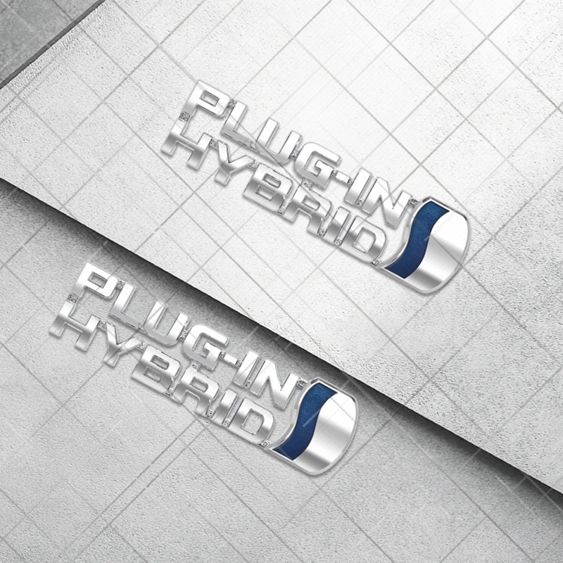 Metal 3D Plug-in Hybrid Logo Car Styling Rear Trunk Letter Emblem Sticker For Toyota RAV4 C-HR Yaris Corolla Camry Prius Levin