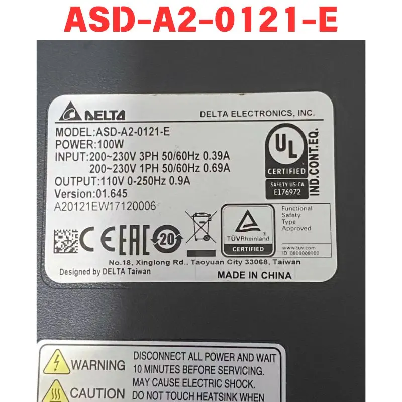 Used Servo driver ASD-A2-0121-E Functional test OK Fast delivery
