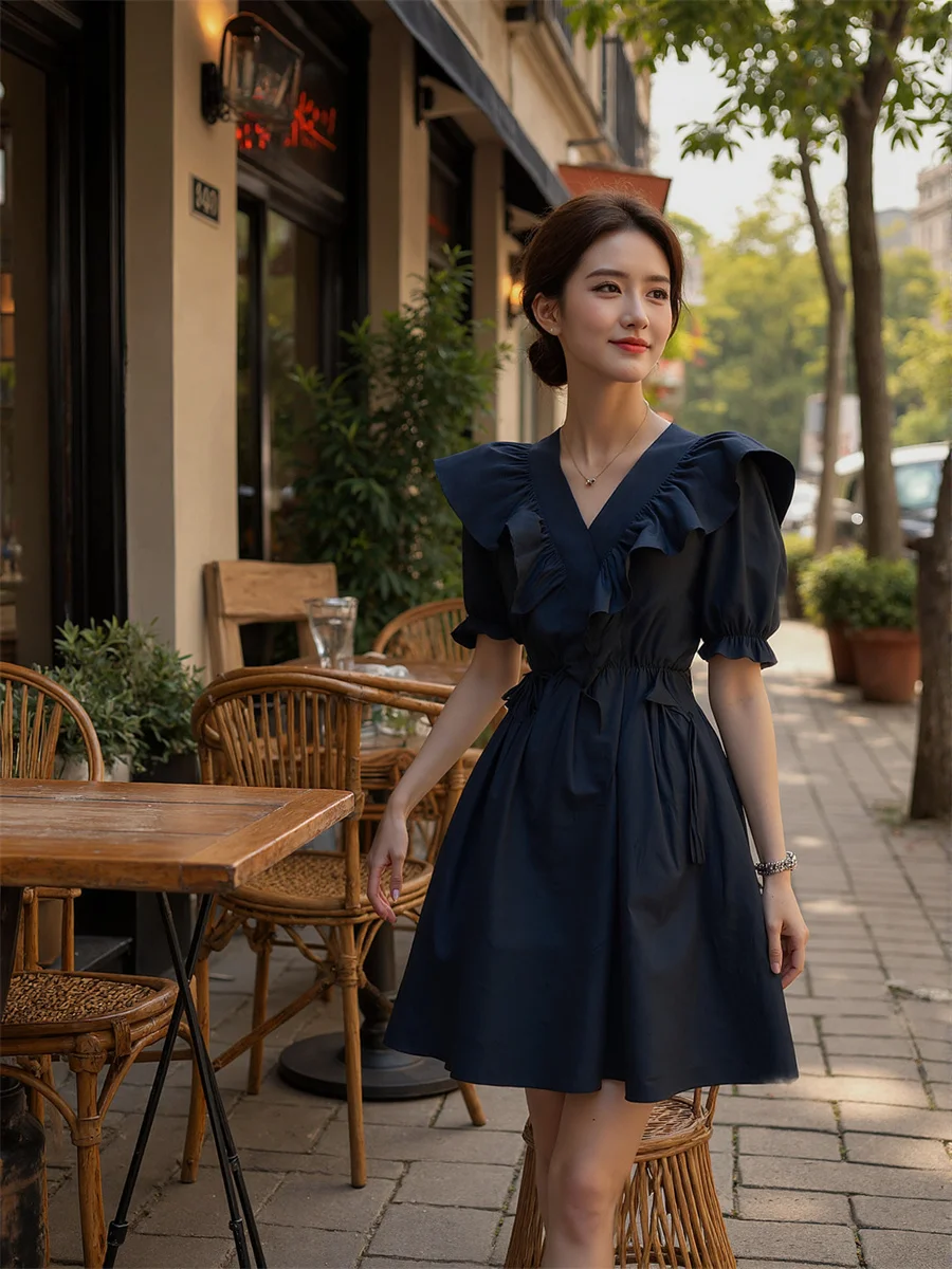 فستان نسائي أبيض أنيق أنيق بقصة عادية على الطراز الكوري تريند هالترنيك بدون ظهر مقصوص عالي الشق مسائي مثير ملهى ليلي