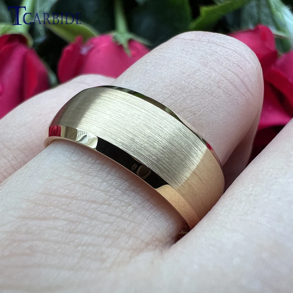 Dropshipping 6mm 8mm Black Color Men Women Wedding Band Tungsten Carbide Ring Beveled Brushed Classic Gift Jewelry