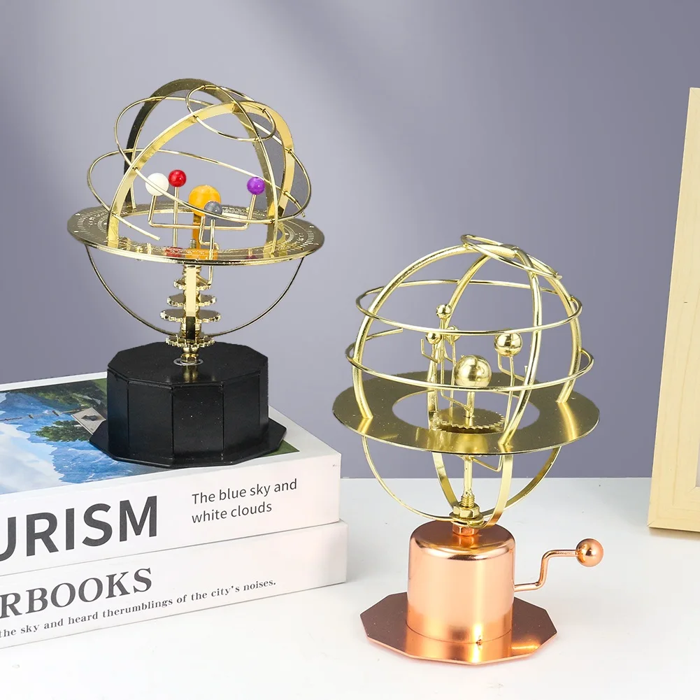 Modelo de Grand Orrery del sistema Solar, universo corporal giratorio, adorno artesanal de Metal, astronomía, coleccionar regalos, decoración de escritorio