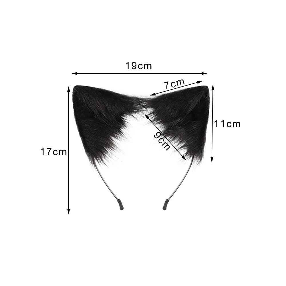 New Halloween Faux Fox Tail Ear Hair Band Adjustable Plush Ears Cosplay Accessories Headband Simulation Fox Dressing Up Props