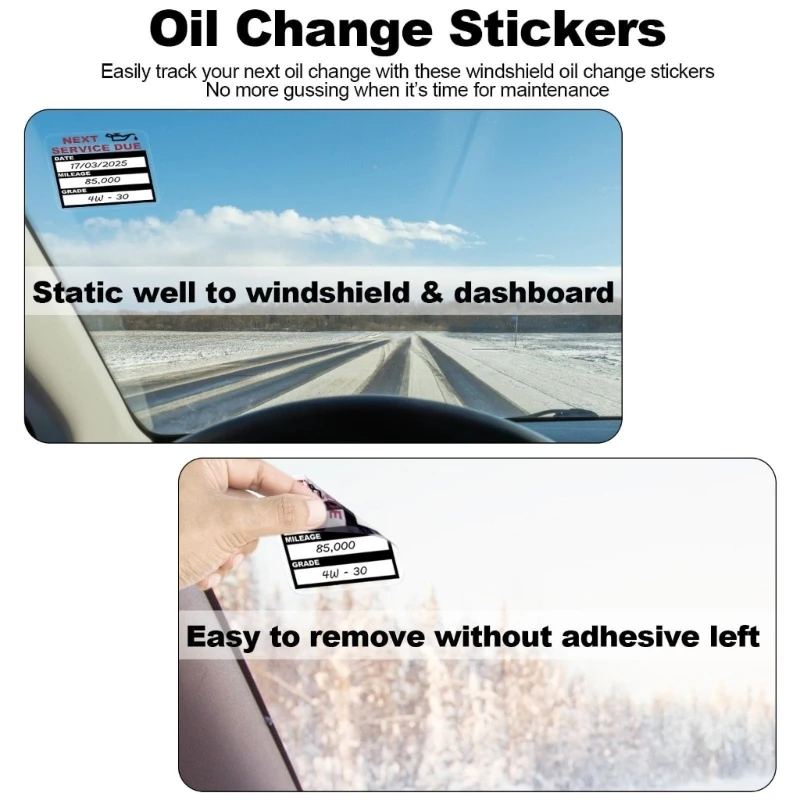 M68B 6pcs Vehicle Fluid Change Date Trackers with Clear Writing Space for Maintenance