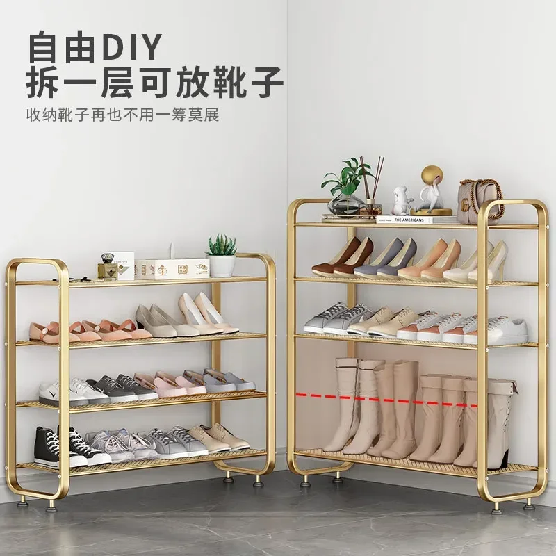 Iron art simple shoe cabinet assembly home rental house multi-layer space saving storage racks