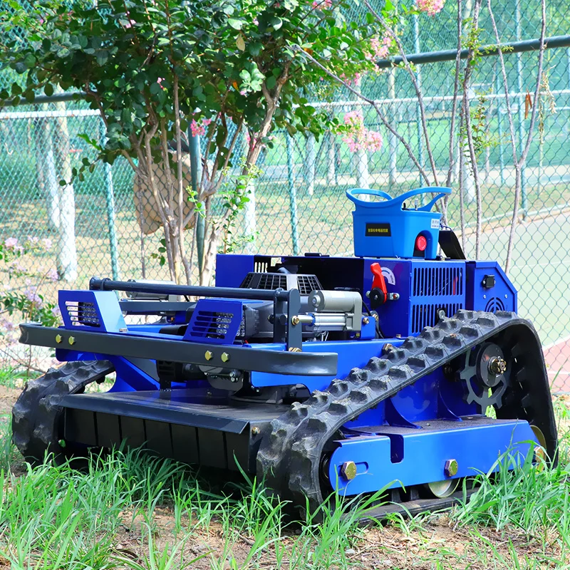 Robot pemotong rumput kendali jarak jauh empat langkah 550mm harga pabrik khusus, robot pemotong rumput putar nol