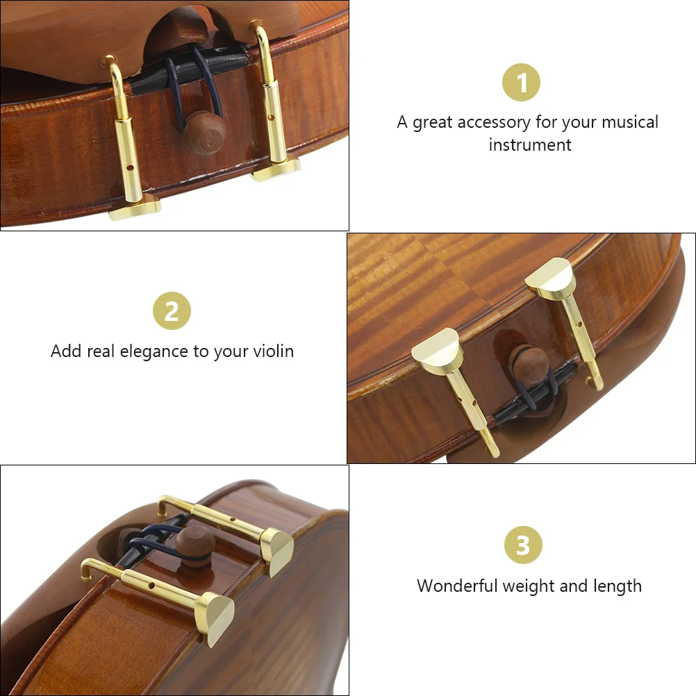 

2pcs Violin Chinrest Screws Brass Chin Rest Screw Adjustable Tuning Tool Copper Rust-Proof Durable Lightweight Easy Carry