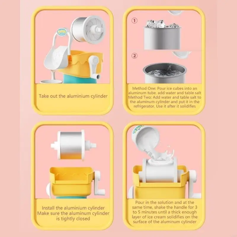 Korba ręczna zestaw do robienia lodów mrożona maszyna deserowa maszyna do lodów interaktywna maszyna do smoothie dla rodziców i