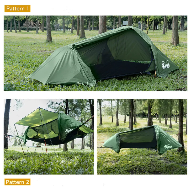 Tree Hanging Tent 2-in-1 Air & Ground Shelter, Large Space Outdoor Portable Camping Tent, Waterproof Windproof Mosquito Proof view 4