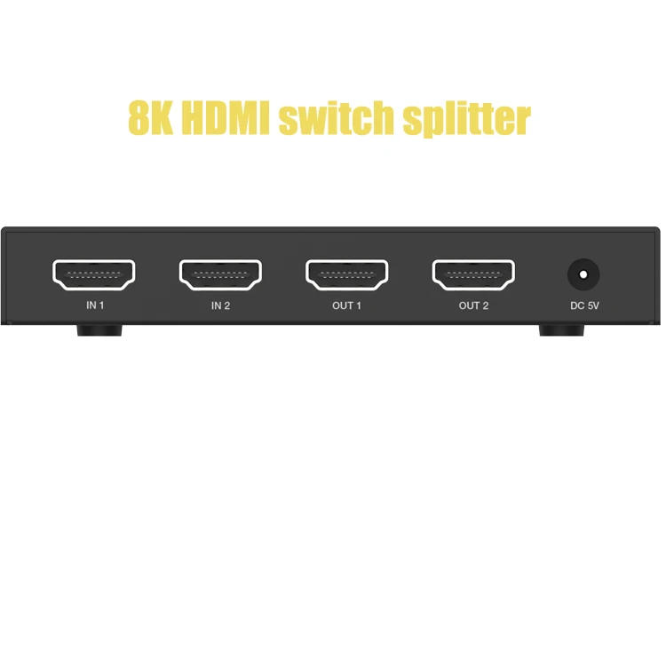 8K HDMI الفاصل الترا HD 2.1 عالية السرعة 48Gbps HDMI التبديل 2x1 8K @ 60 هرتز 4K @ 120 هرتز الفاصل الجلاد