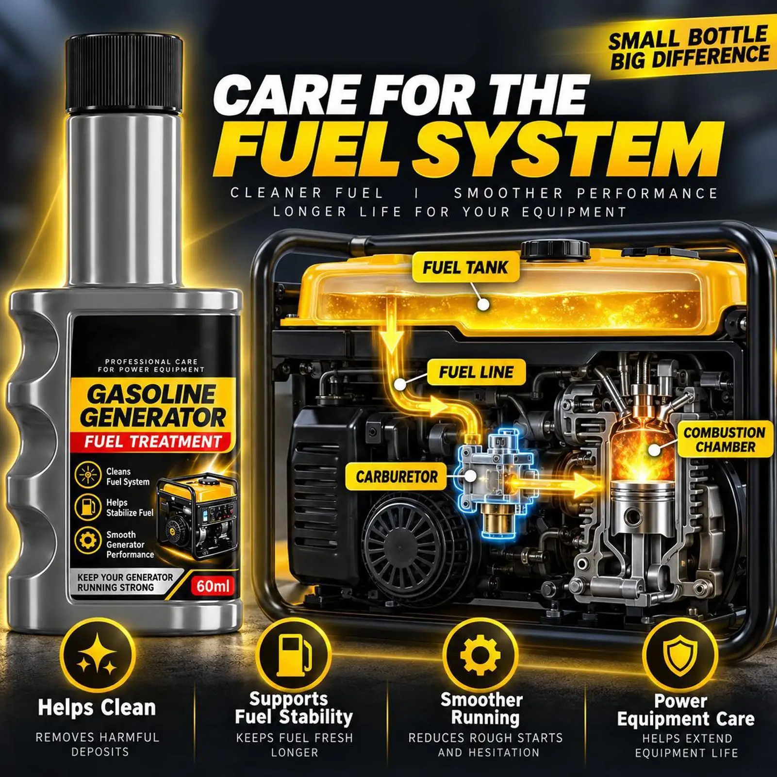 Engine Carbon Cleaner Remove Deposits Clean Injector Restore Power Reduce Noise&Fuel Consumption - Fuel System for Car Truck SUV
