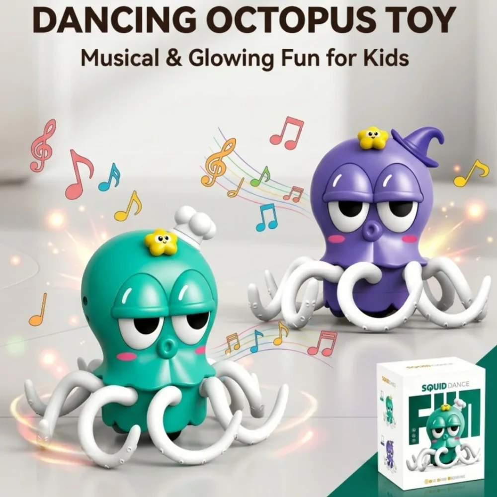 Electric Dancing Octopus Toy Automatic Induction Obstacle Avoidance Colorful Musical Interactive Crawling Octopus Toys view 3