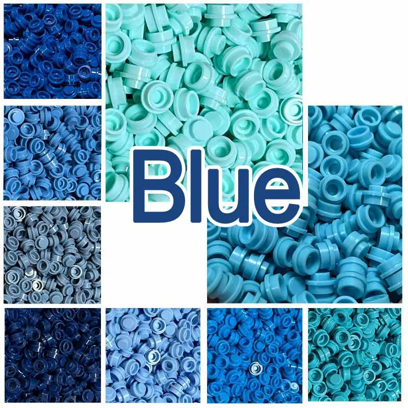 300PCS Blue Color Plate 1x1 Round 4073/6141 Building Block Part Brick For Kids Pixel Art Remix Painting Gift Children DIY Toys