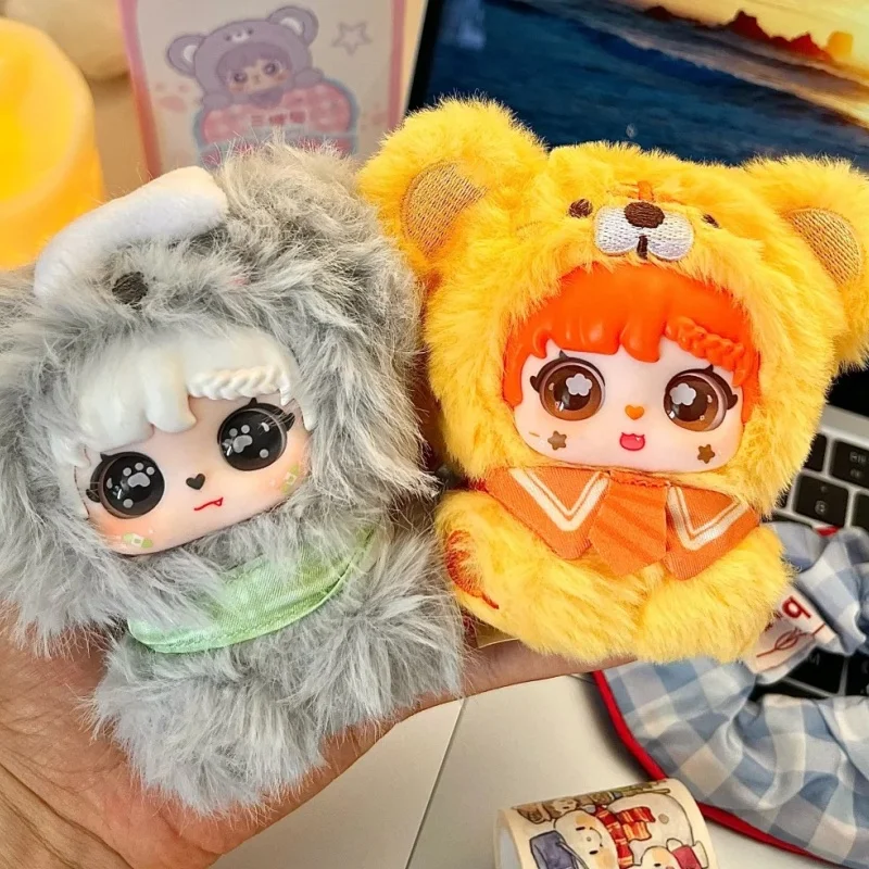 Oryginalna seria Sanmi Little Treasure Hand In Hand, urocza pluszowa zawieszka, blind box, urocza dekoracja do plecaka, zabawka, prezent-niespodzianka.