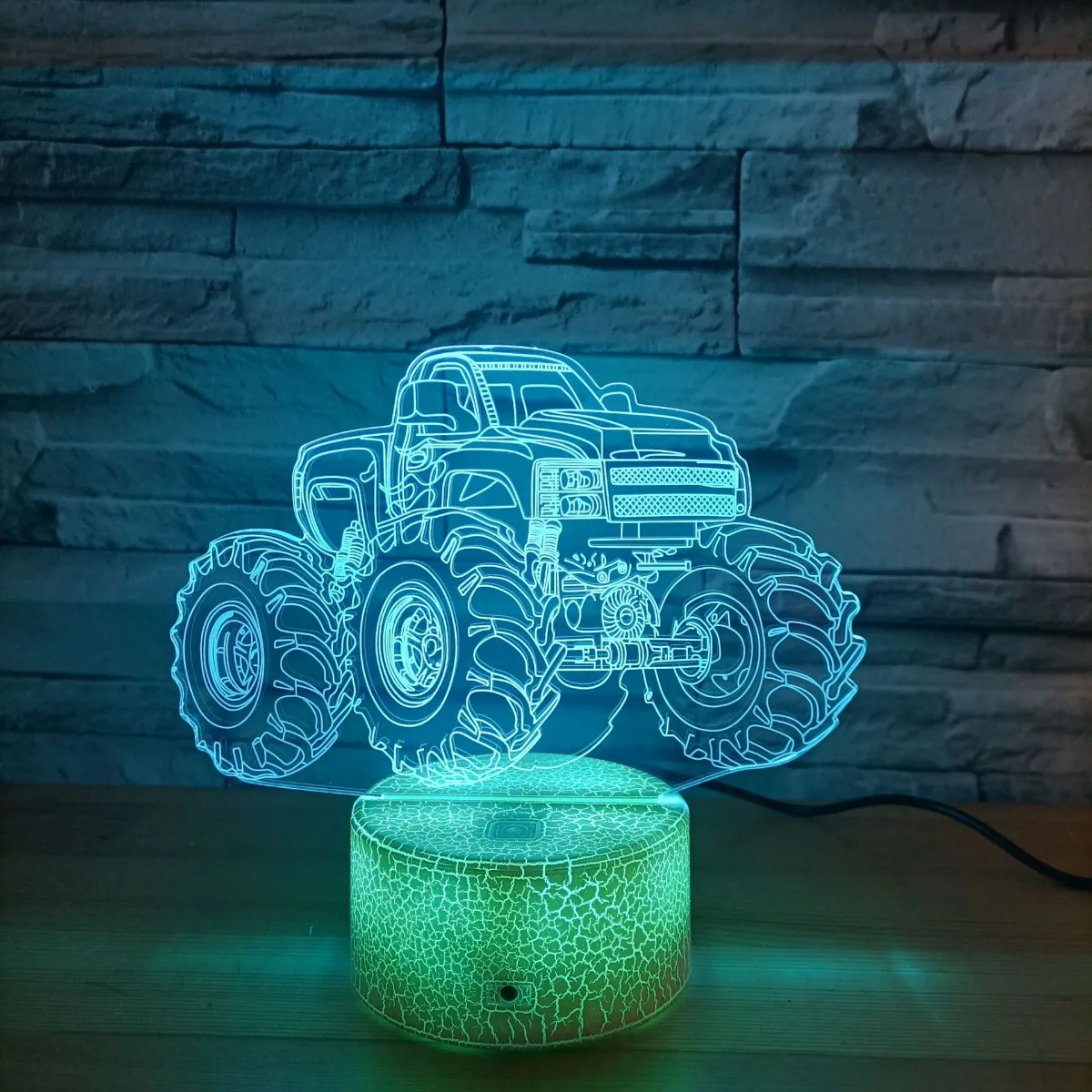 Nighdn New Tractor 3D Night Light LED Illusion Lamp Bedside Table Bedroom Decoration Child Nightlight Birthday Gift for Boys