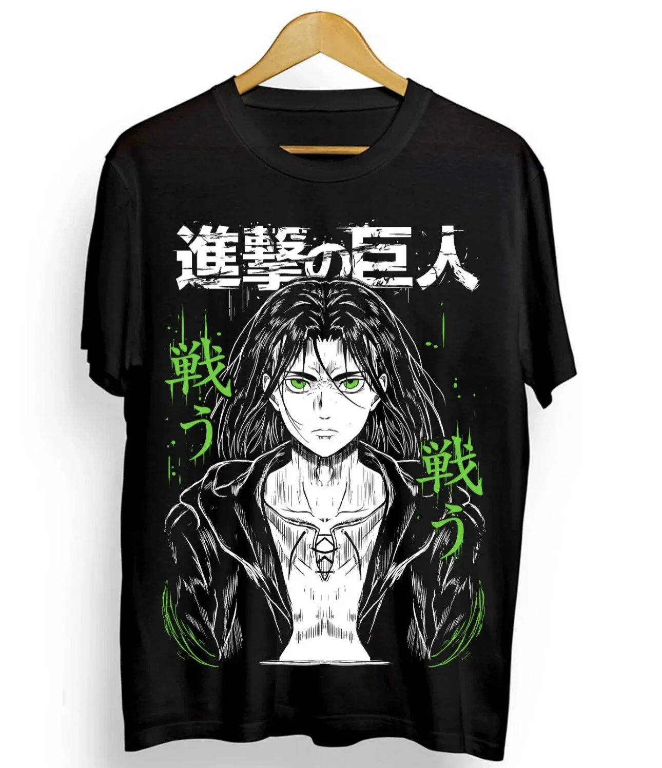 

Eren Yeager Attack on Titan T-shirt Shingeki No Kyojin Anime AOT Summer Cotton Men Women Tee Streetwear Oversized Unisex Casual