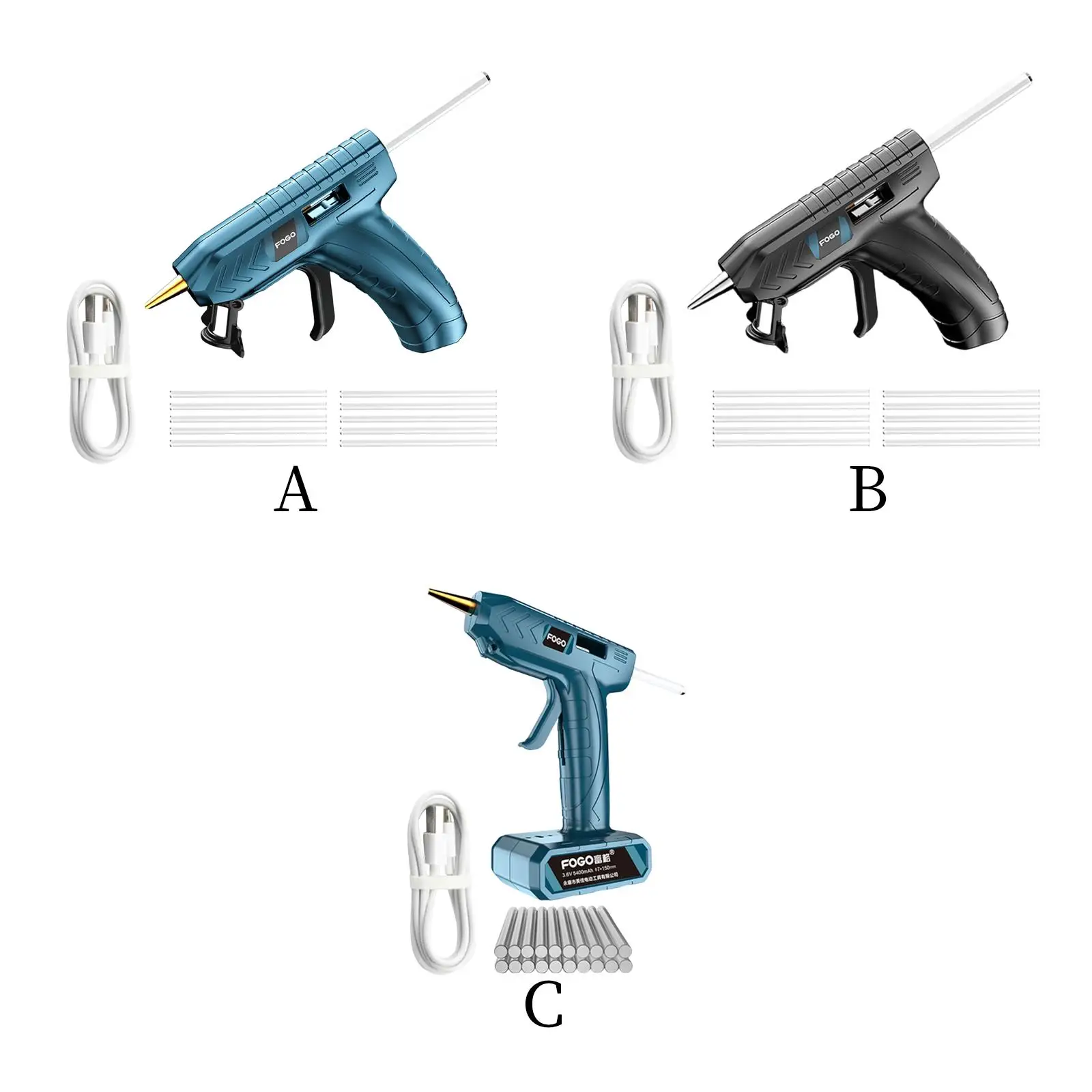 ปืนยิงกาวร้อนละลายพร้อมแท่งกาว 7 มม. แบตเตอรี่แบบชาร์จไฟได้สําหรับการปิดผนึกงานฝีมือ