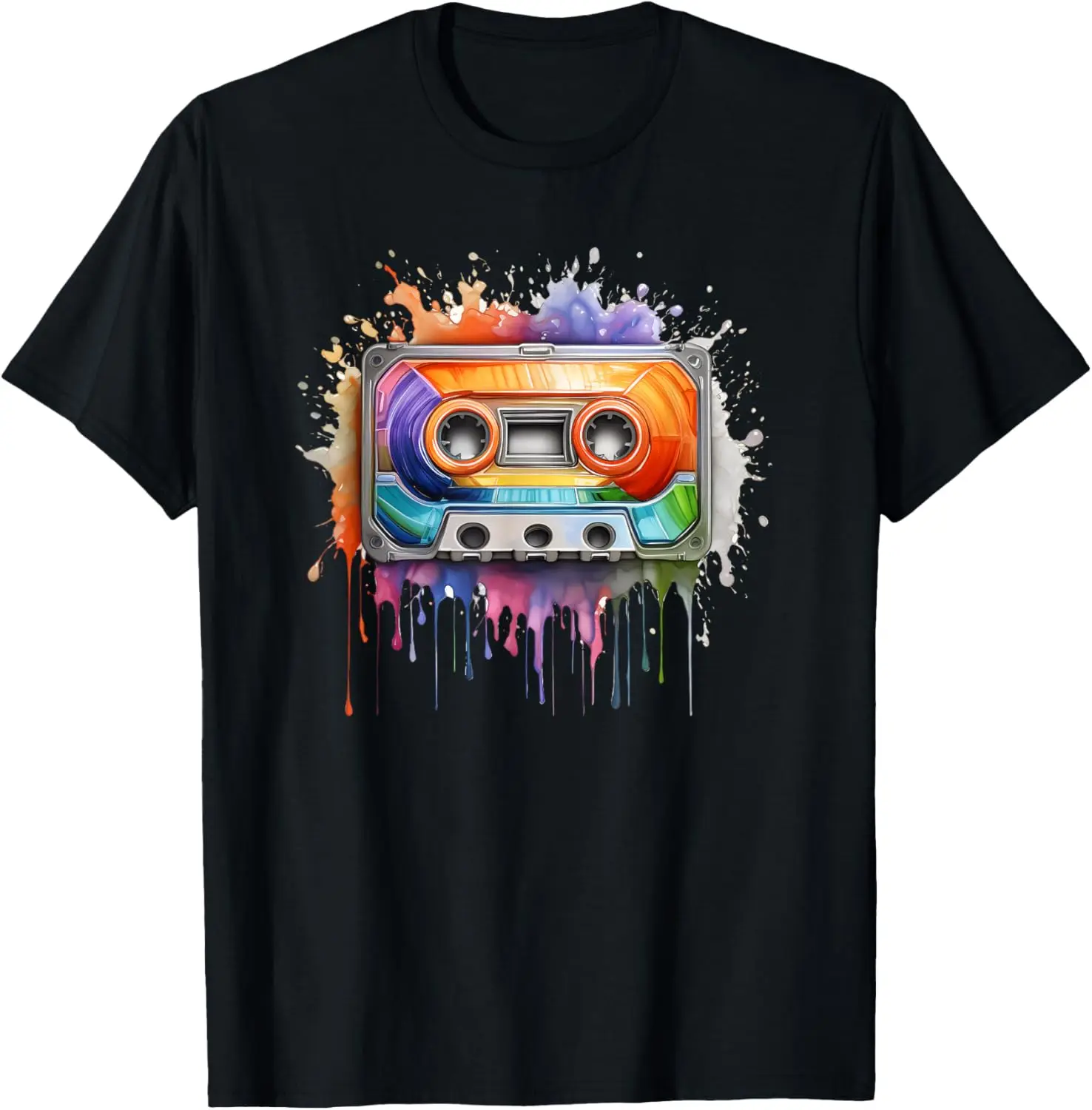 80s 90s Vintage Retro Party Fancy Dress Cassette T-Shirt