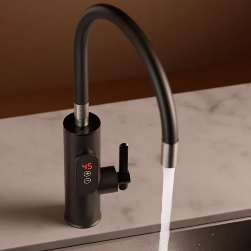 Home Electric Heating Faucet Fast Flexible Rotatable Head Digital Display Durable Basin Faucets Kitchen Bathroom Accessories