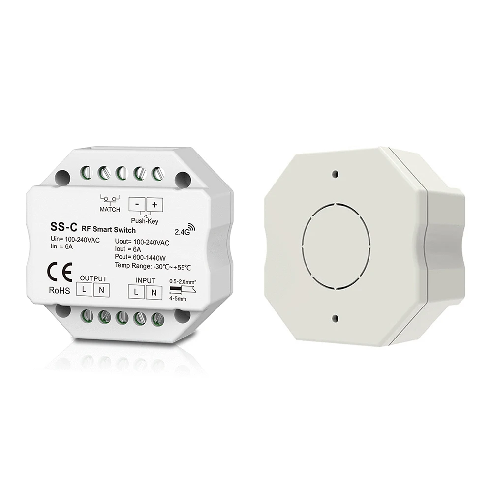 Skydance SS-C AC100-240V RF Smart Switch Without Dim Function For Single color LED lamp traditional incandescent halogen light