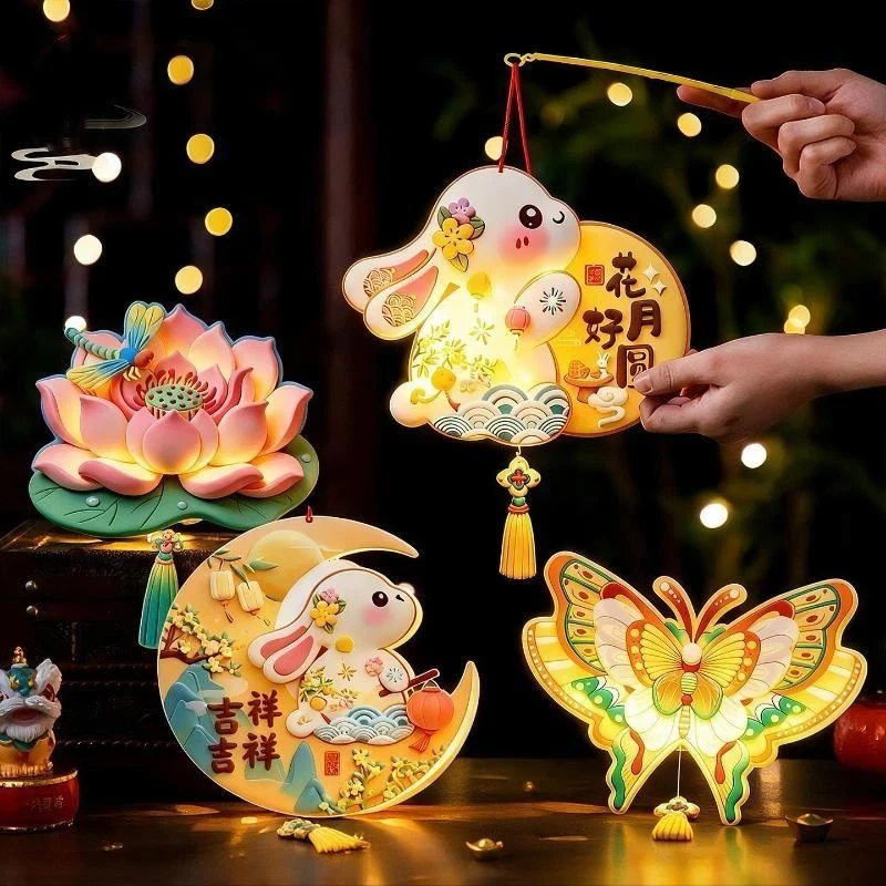 DIY Cartoon Animal Paper Lantern Handheld Funny Craft for 2026 Chinese New Year Mid-Autumn Home Living Room Decoration