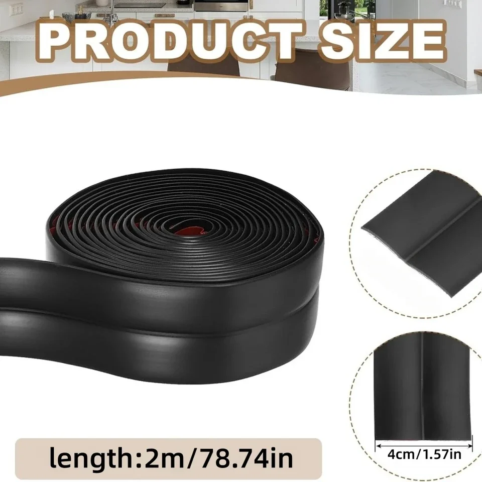 1 piece flexible PVC wall corner trim strip 200 cm long by 4 cm wide for indoor outdoor use self adhesive edge protector smooth
