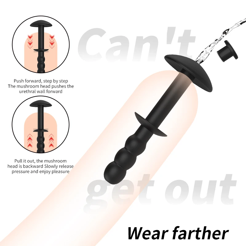 سيليكون لعبة استثارة القضيب الحصان العين قضيب جوفاء مجرى البول التوصيل تحفيز ديك تدليك البروستاتا القضيب موسع لعبة الجنس للرجال 18 +
