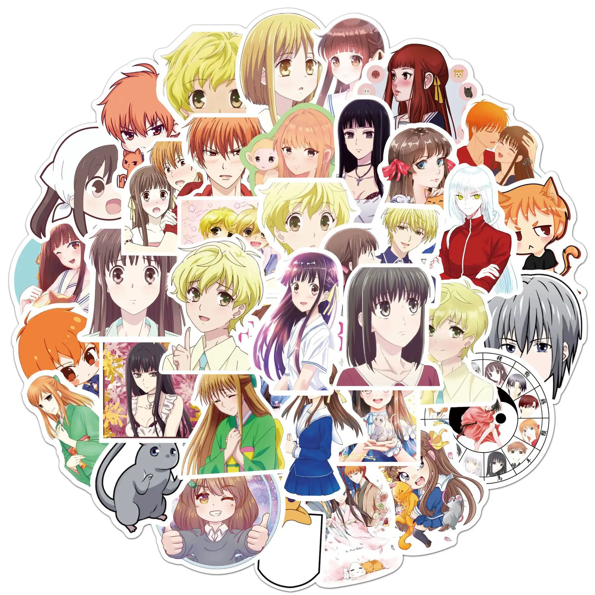 10/50PCS Anime Fruits Basket Stickers Pack Gift To Children Girl Cartoon DIY Stationery Laptop Guitar Phone Notebooks Decal