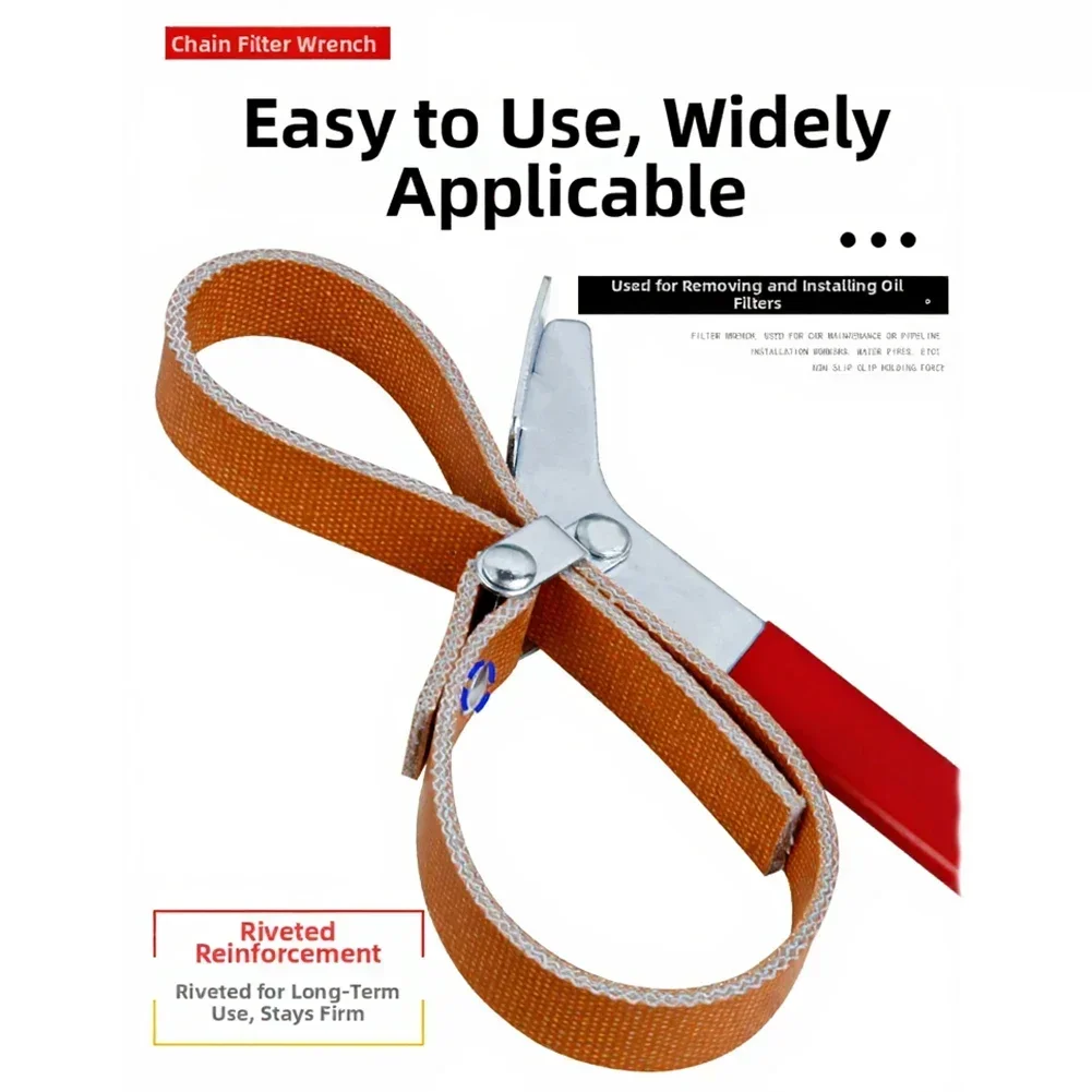 Heavy-Duty Adjustable Belt Filter Wrench Chain Wrench Spanner Strap Opener Adjustable Strap Opener Cartridge Disassembly Tool