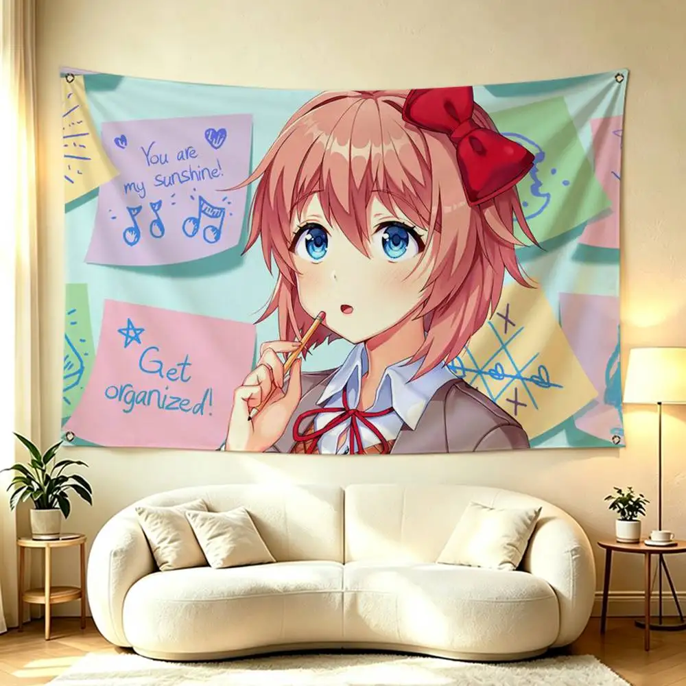 Game Character S-Sayori  Flags Wall Hanging Tapestry Outdoor Garage Room Decorative flag Background Blanket