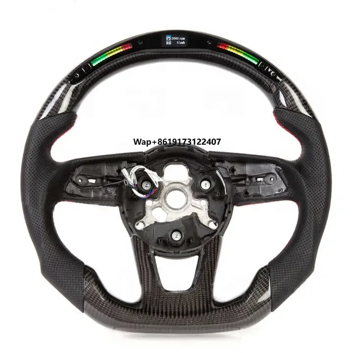 Fit for  A4 2021 2022 2023 2024 A5 19-25 A3 Fancy Smart LED Real Carbon Fiber Custom Car Steering Wheel