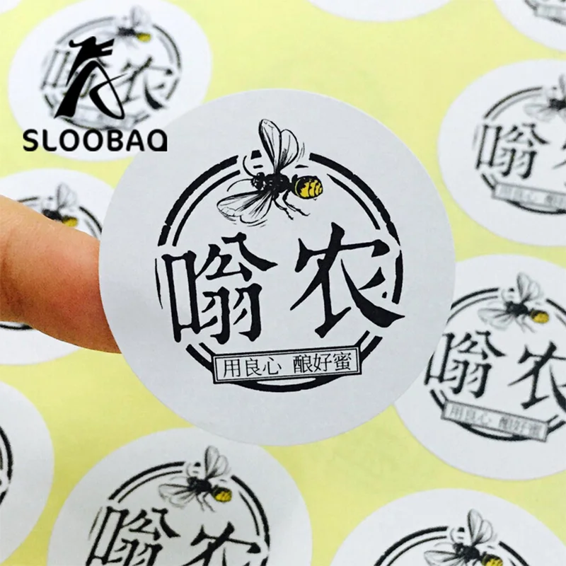 Color Printing Copperplate Paper Self-adhesive PVC Transparent Kraft Paper Writing Paper Packaging Label Sealing Sticker 1000PCS