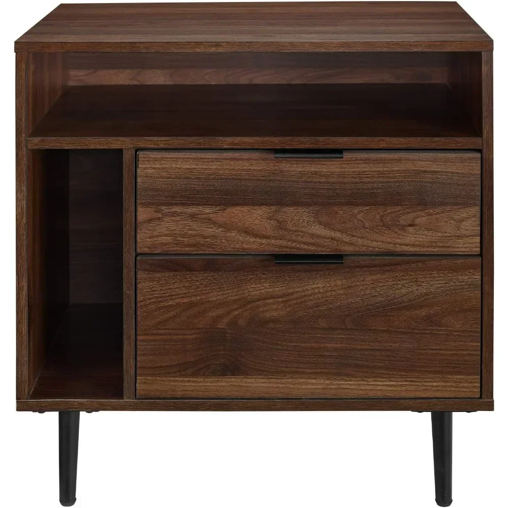 Nightstand, Modern 25 Inch Wood Nightstands Side Table, Bedroom Storage Drawer and Shelf Bedside End Table, Nightstand