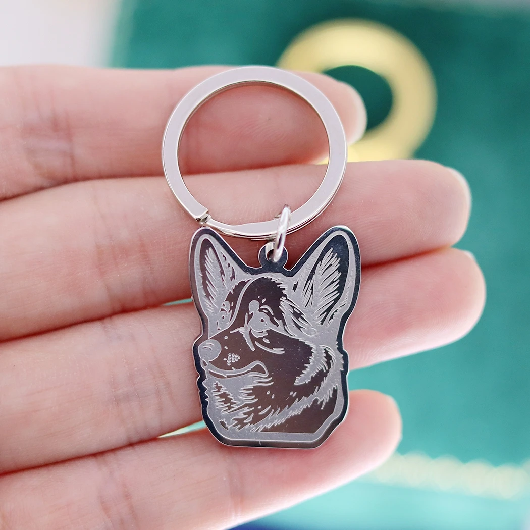 

Cute Short Leg Corgi Dog Pet Lucky Charms Keychain for Women Men Jewelry Kids Gifts Stainless Steel Key Ring Deco Accessories