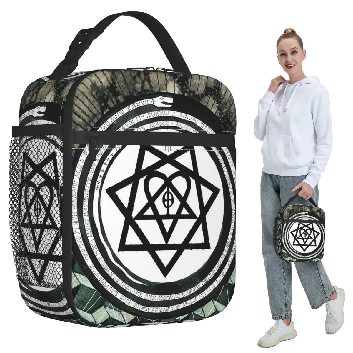 

Стильная термосумка для обедов Him Band Album Heartagram Ville Valo для детей, школьная термосумка-холодильник для еды, контейнер для ланчей