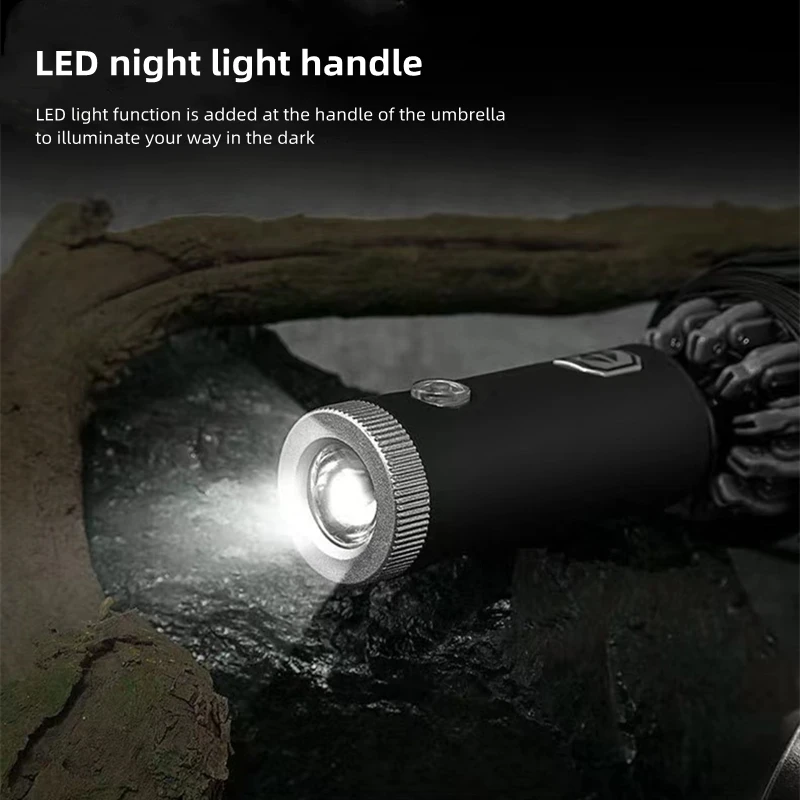 Fully Automatic UV Umbrella With LED Flashlight Reflective Stripe Reverse For Chrysler 300c Voyager Town Country Grand PT